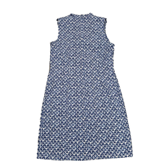 J. McLaughlin Bird Print Sleeveless Office Work Dress size 12 Blue/White A004005 - Picture 7 of 8